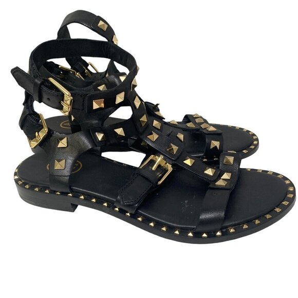 ASH Pacific Gladiator Sandals Size 6 Black Studded Strappy Womens Flats - Picture 12 of 16